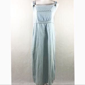 Vintage Liz Wear Overall Maxi Dress Chambray
